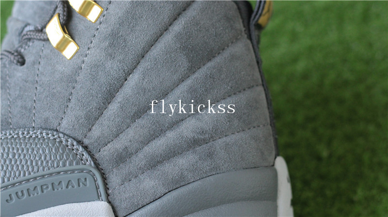 Authentic Air Jordan 12 Grey Suede